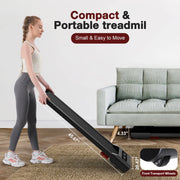 Portable Walking Pad, under Desk Treadmill 300 Lb Capacity, Speed Range 0.4~6Mph for Home Office Walking/Running