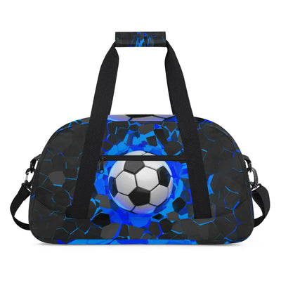 Sports Bag for Kids Boys Soccer Ball Blue Black Sports Gym Duffel Fitness Bag Travel Weekender Tote Carry-On Training Perform Bag