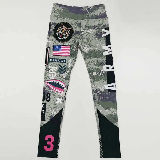 Women's Army Gym Fitness Leggings Sports Pants