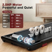 Portable Walking Pad, under Desk Treadmill 300 Lb Capacity, Speed Range 0.4~6Mph for Home Office Walking/Running