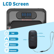 under Desk Treadmill, Walking Pad for Home, 1-6 KM/H, LCD Display, Alloy Steel Frame, Compact & Portable